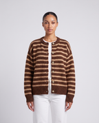 Barbara striped cardigan - Brown front