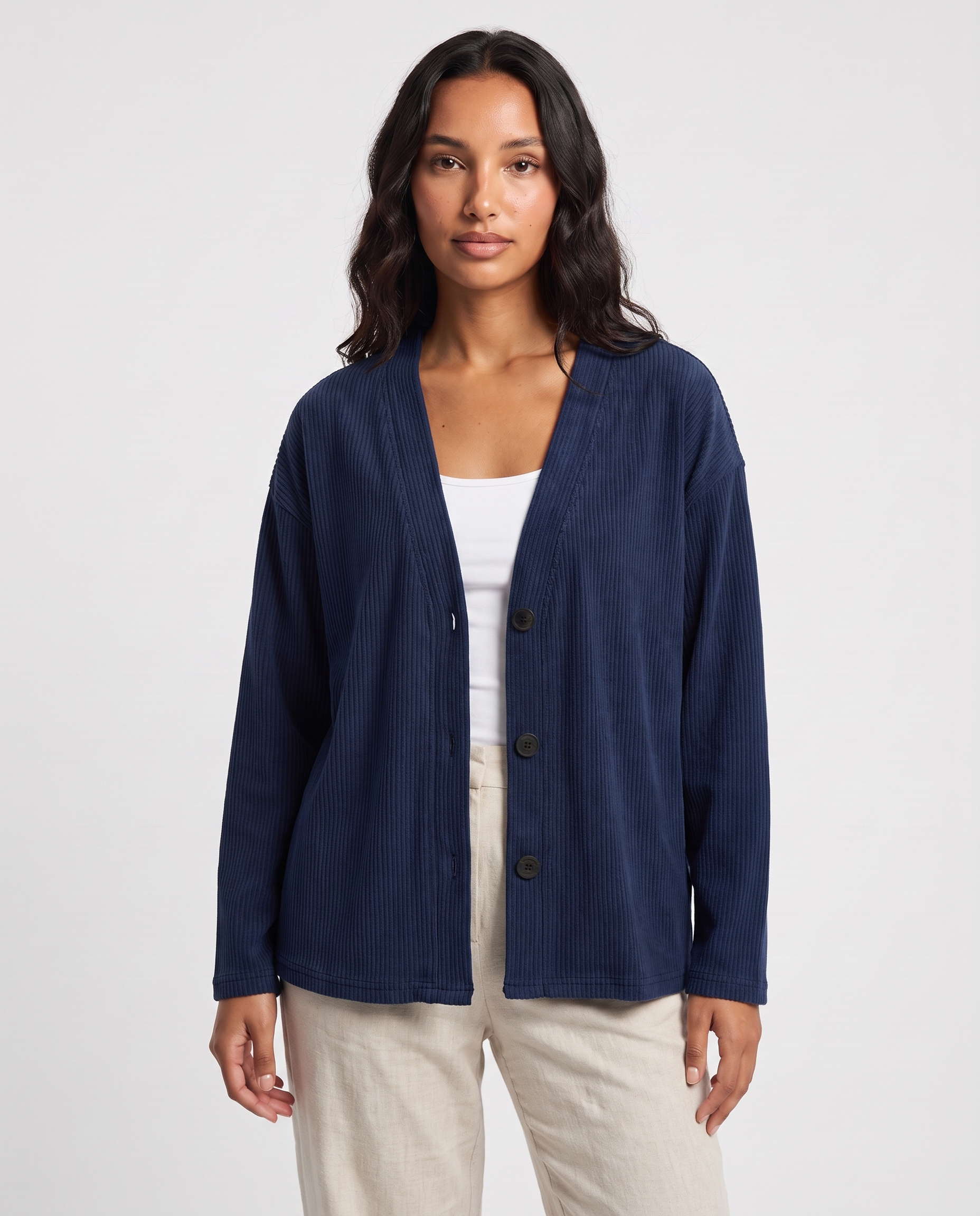 Denise corduroy cardigan - Dark Blue