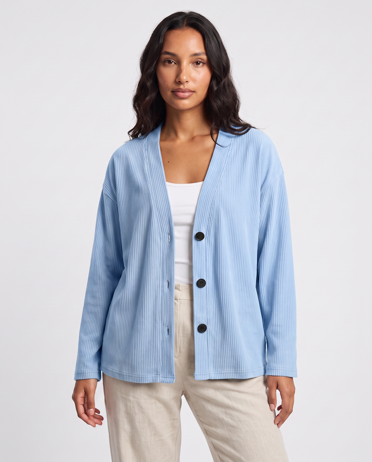 Denise corduroy cardigan - Light Blue