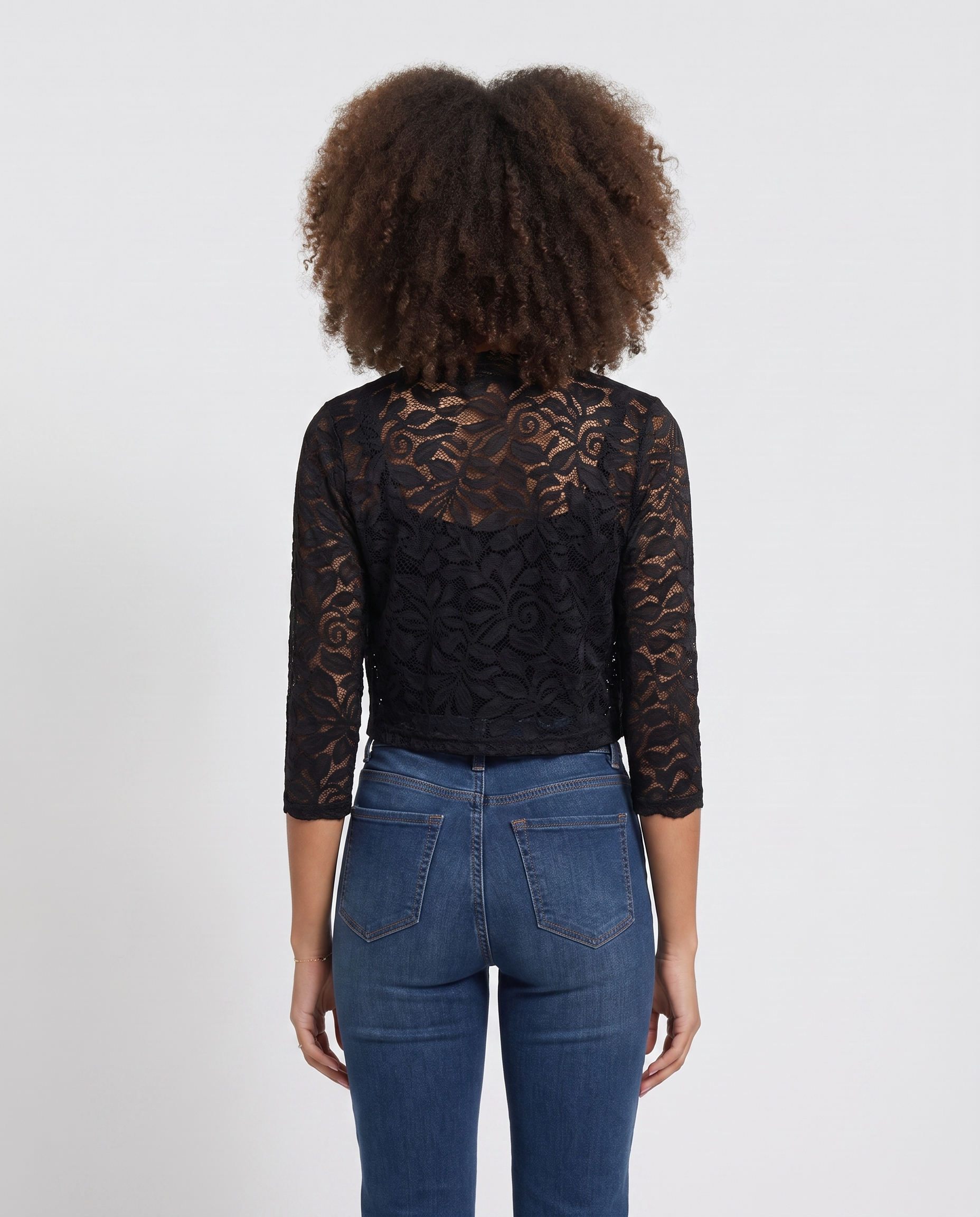 Delia open front cardigan back