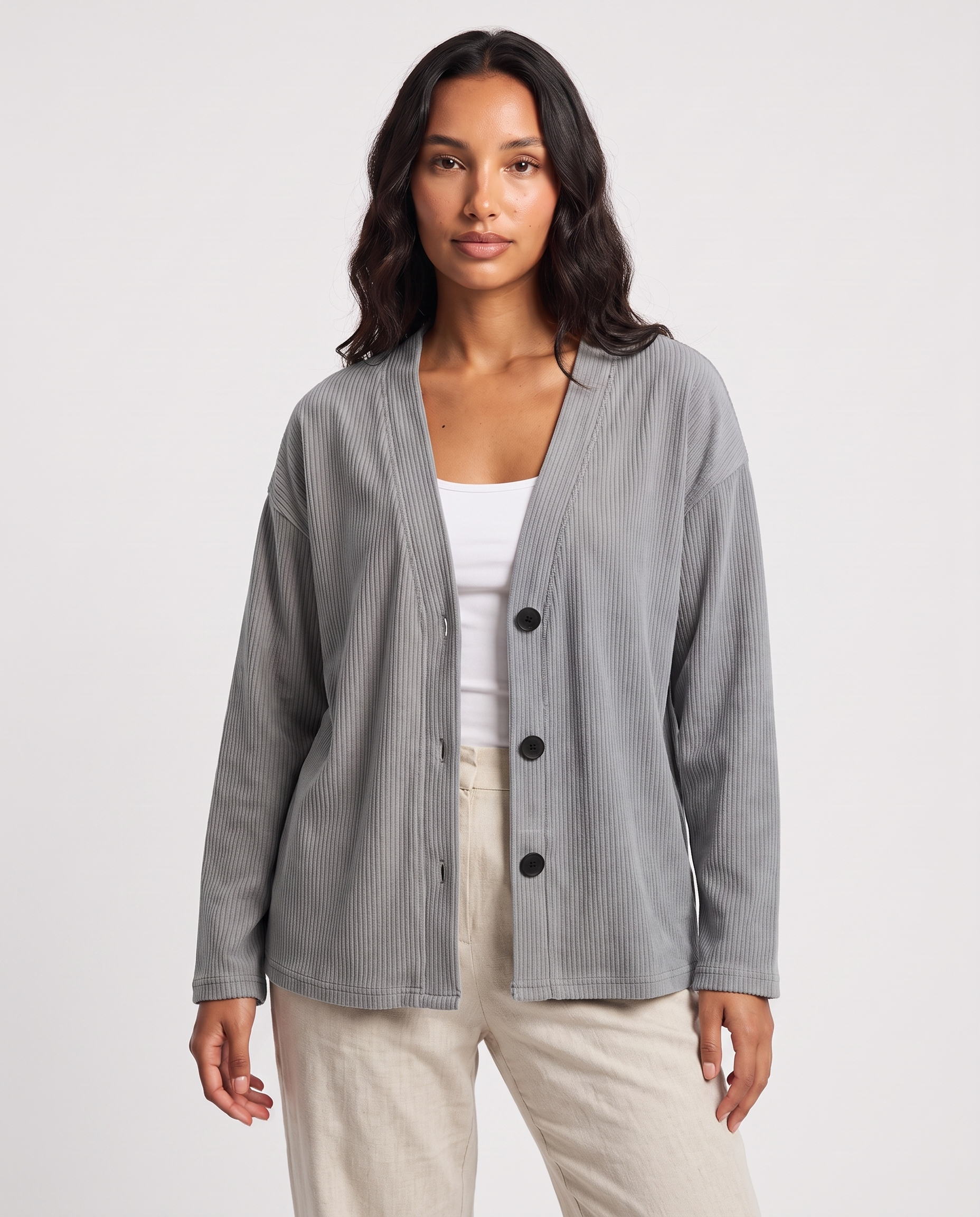 Denise corduroy cardigan - Gray