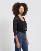Delia open front cardigan side