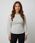 Chic Polka Dot Blouse for Everyday - White Polka Dots master