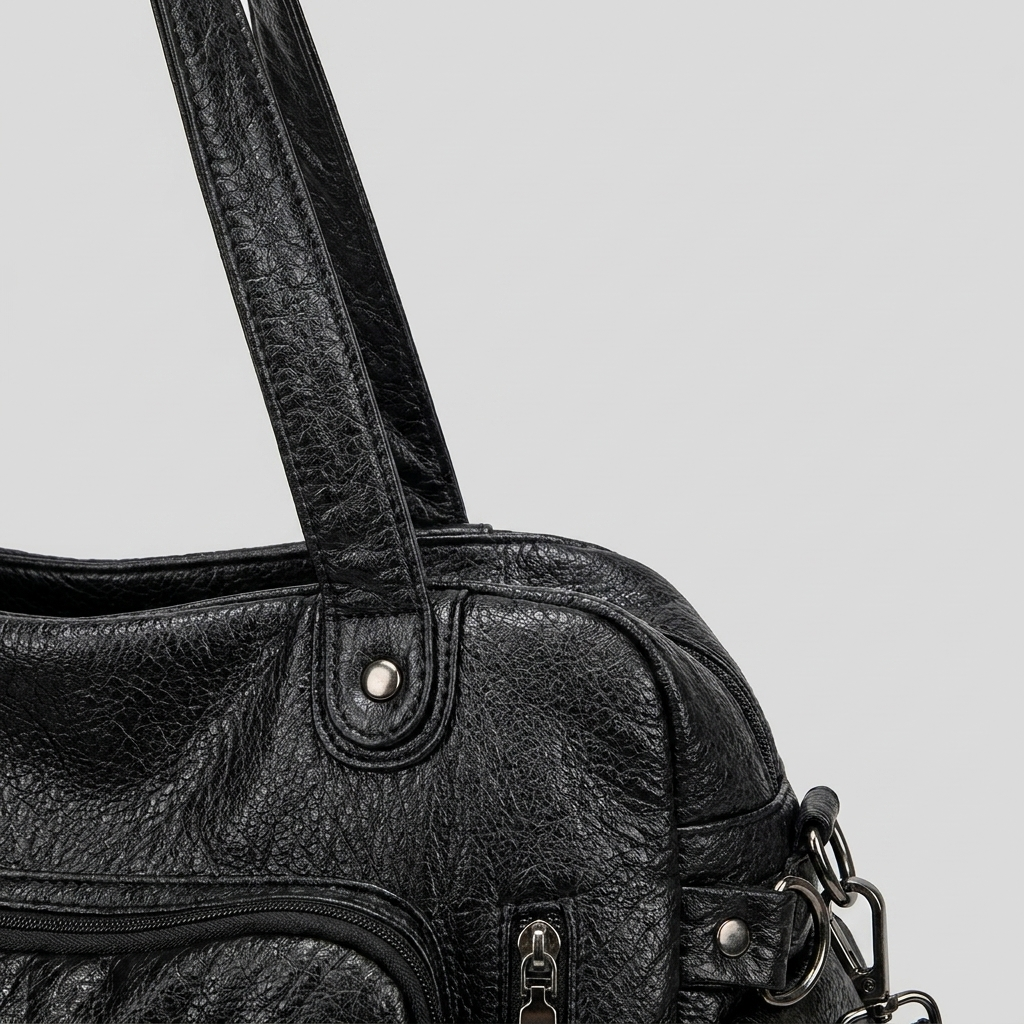 Bella Timeless Multi Pocket Shoulder Bag - handle - light grey studio