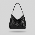 Bonnie Bold PU Leather Shoulder Bag - front - light grey studio