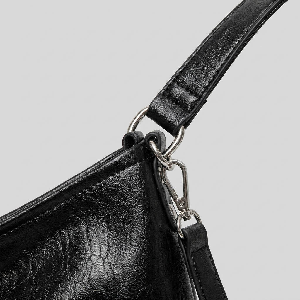 Bonnie Bold PU Leather Shoulder Bag - handle - light grey studio