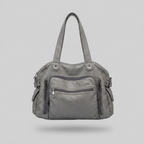 Bella Timeless Multi Pocket Shoulder Bag - gray - front - light grey studio