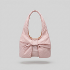 Cheyenne Timeless Ruched Bow Shoulder Bag - pink - front - light grey studio