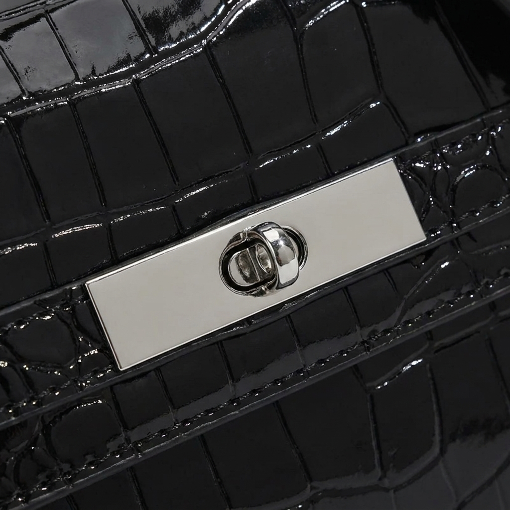 Black croc_top_handle1 - hardware