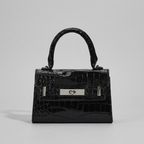 Black croc_top_handle1 - front
