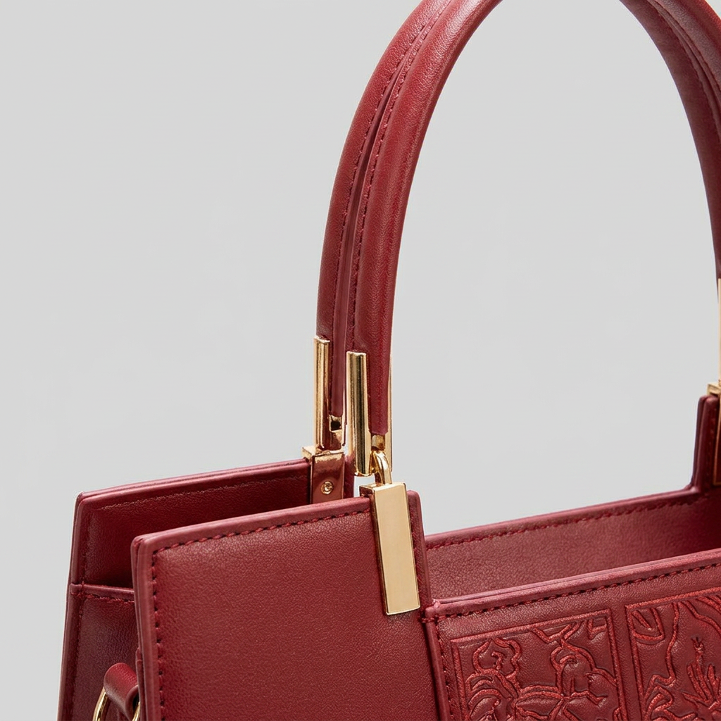 Red embossed_top_handle - handle