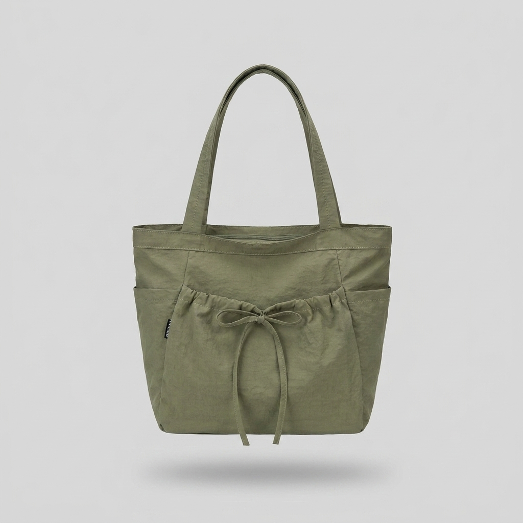 Green bow_nylon - front
