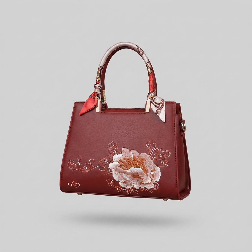 Scarlet embroidered_top_handle - front