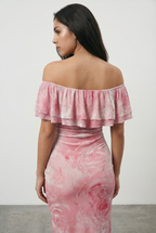 Irene | Cozy Off Shoulder Ruffle Midi Dress