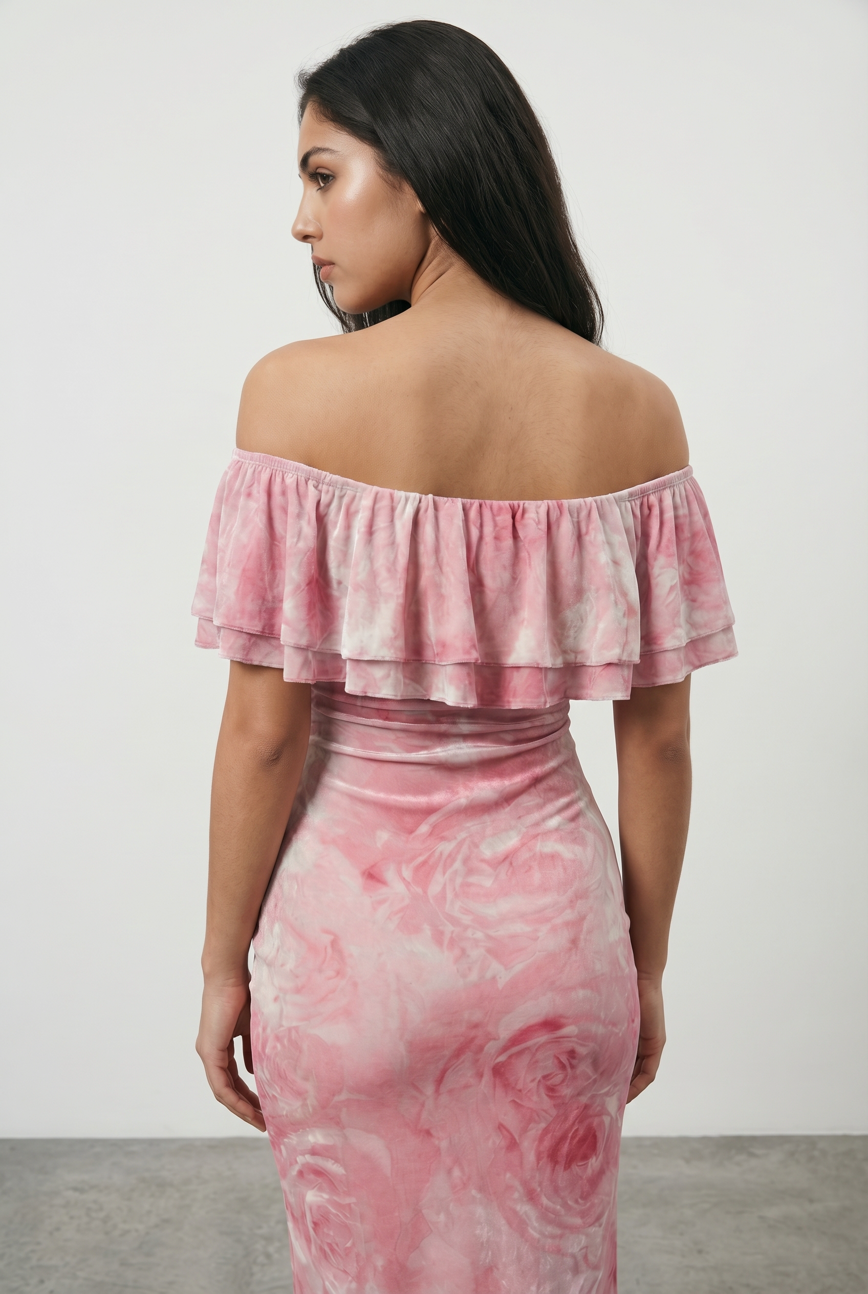 Irene | Cozy Off Shoulder Ruffle Midi Dress